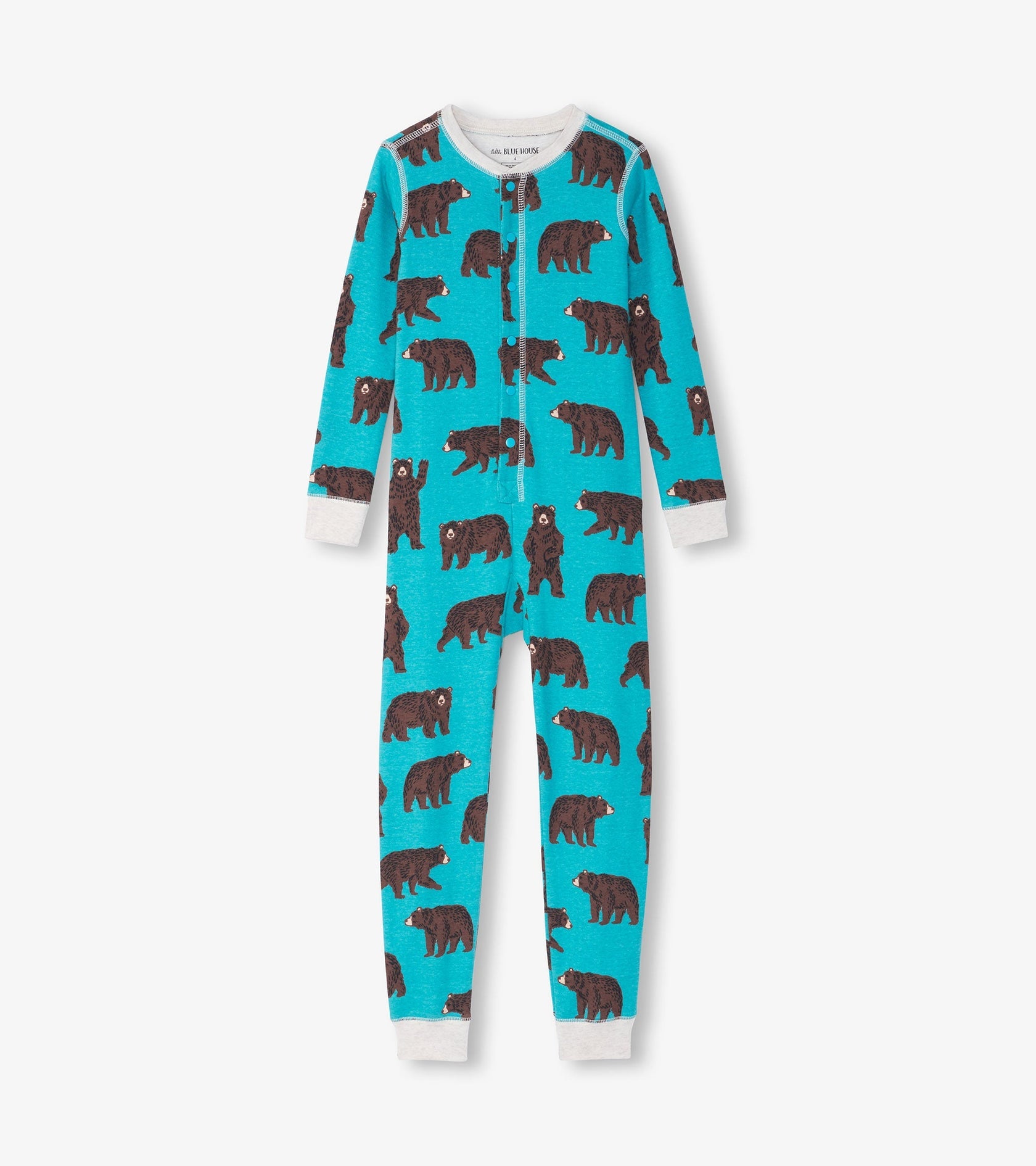Little Blue House Brown Bear Kids Union Suit