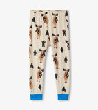 Little Blue House Blue Moose Bear Hug Kids Pajama Set