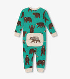 Little Blue House Brown Bear Baby Union Suit