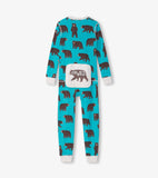 Little Blue House Brown Bear Kids Union Suit