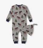 Little Blue House Wild Moose Baby Coverall & Hat