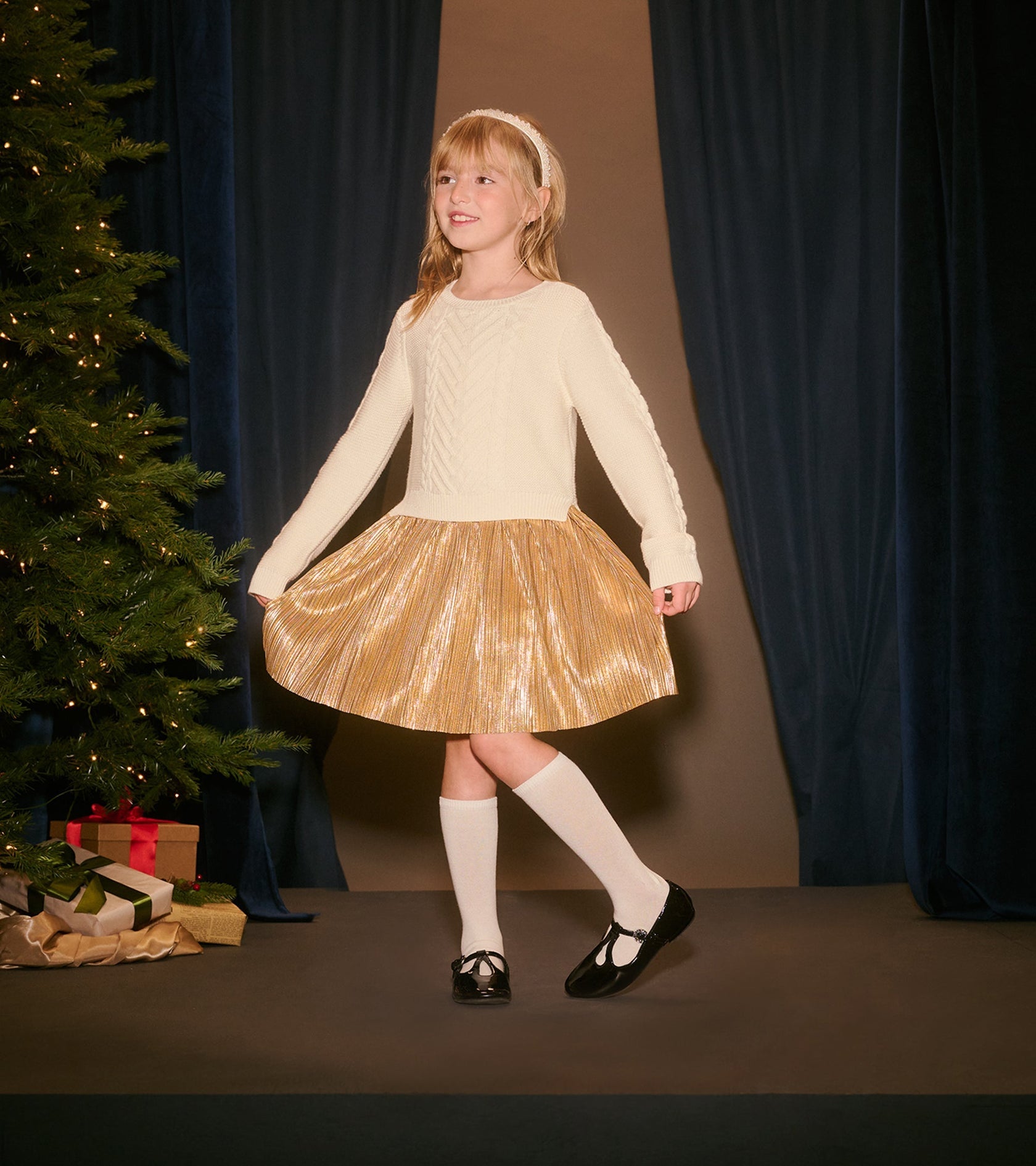 Hatley Holiday Mixed Media Dress
