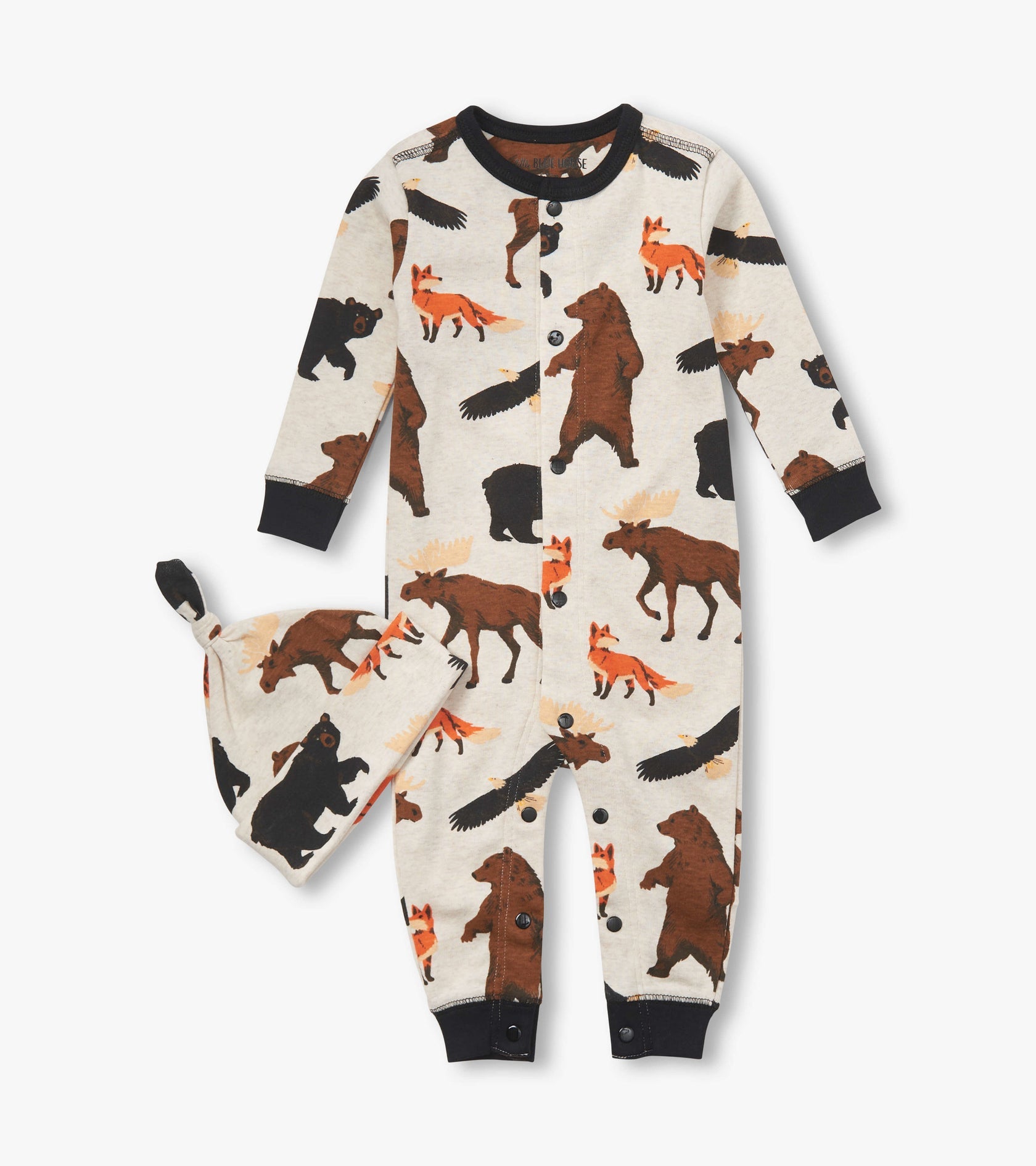 Little Blue House Wildlife Baby Coverall & Hat