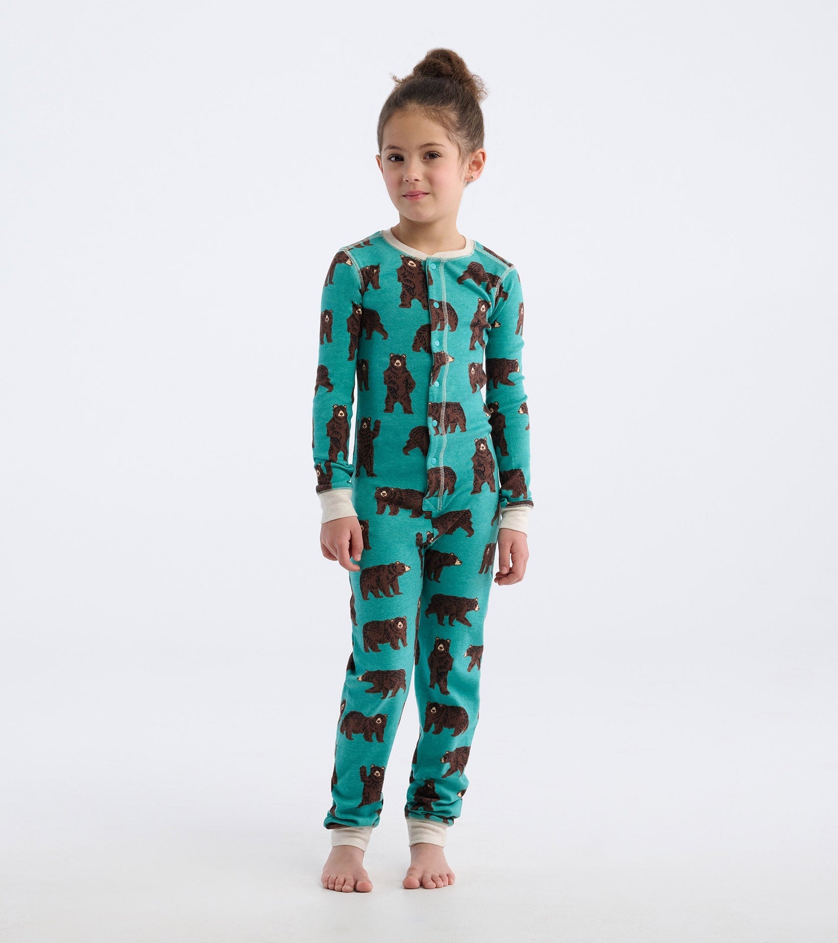 Little Blue House Brown Bear Kids Union Suit