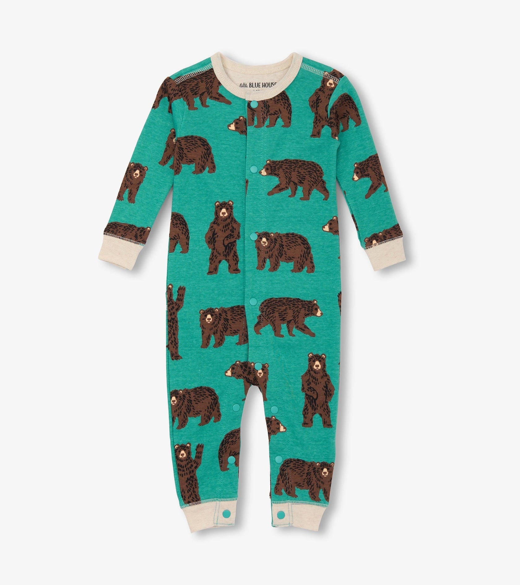 Little Blue House Brown Bear Baby Union Suit