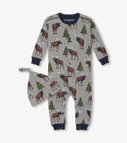 Little Blue House Wild Moose Baby Coverall & Hat
