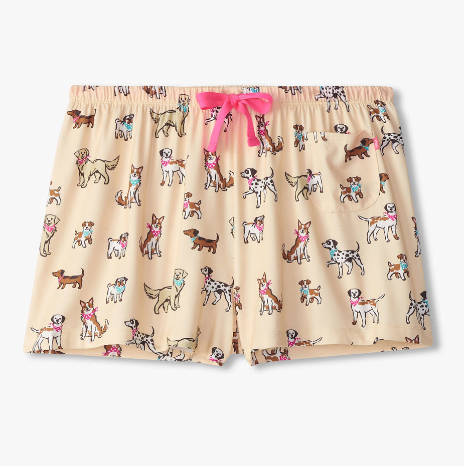 Little Blue House Women's Cute Pups Pajama Shorts In A Bag