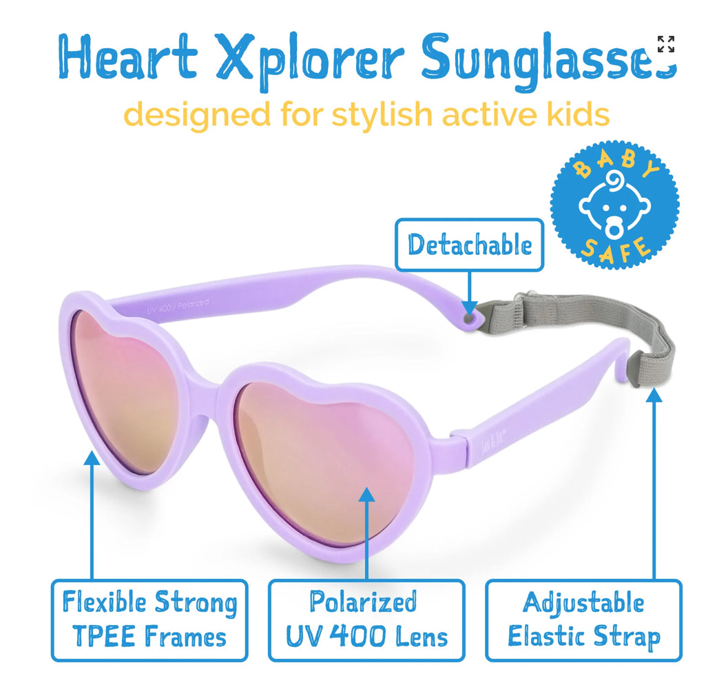 Jan & Jul kids Polarized Heart Sunglasses (Aurora Lenses)
