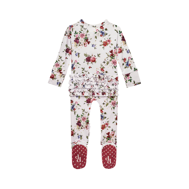 Posh Peanut Footie Ruffled Zippered One Piece