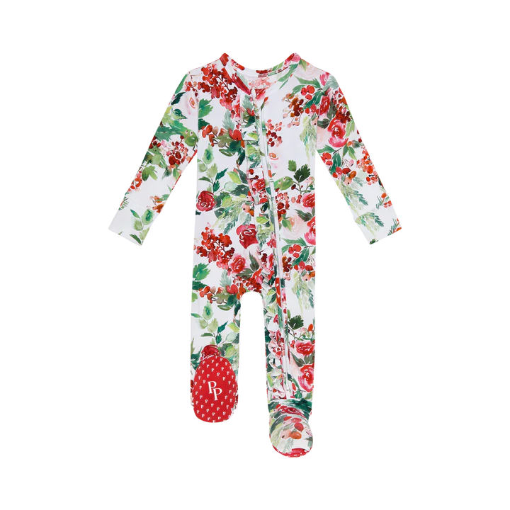 Posh Peanut Footie Ruffled Zippered One Piece