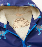 Hatley T-Rex Attack Sherpa Lined Splash Rain Jacket