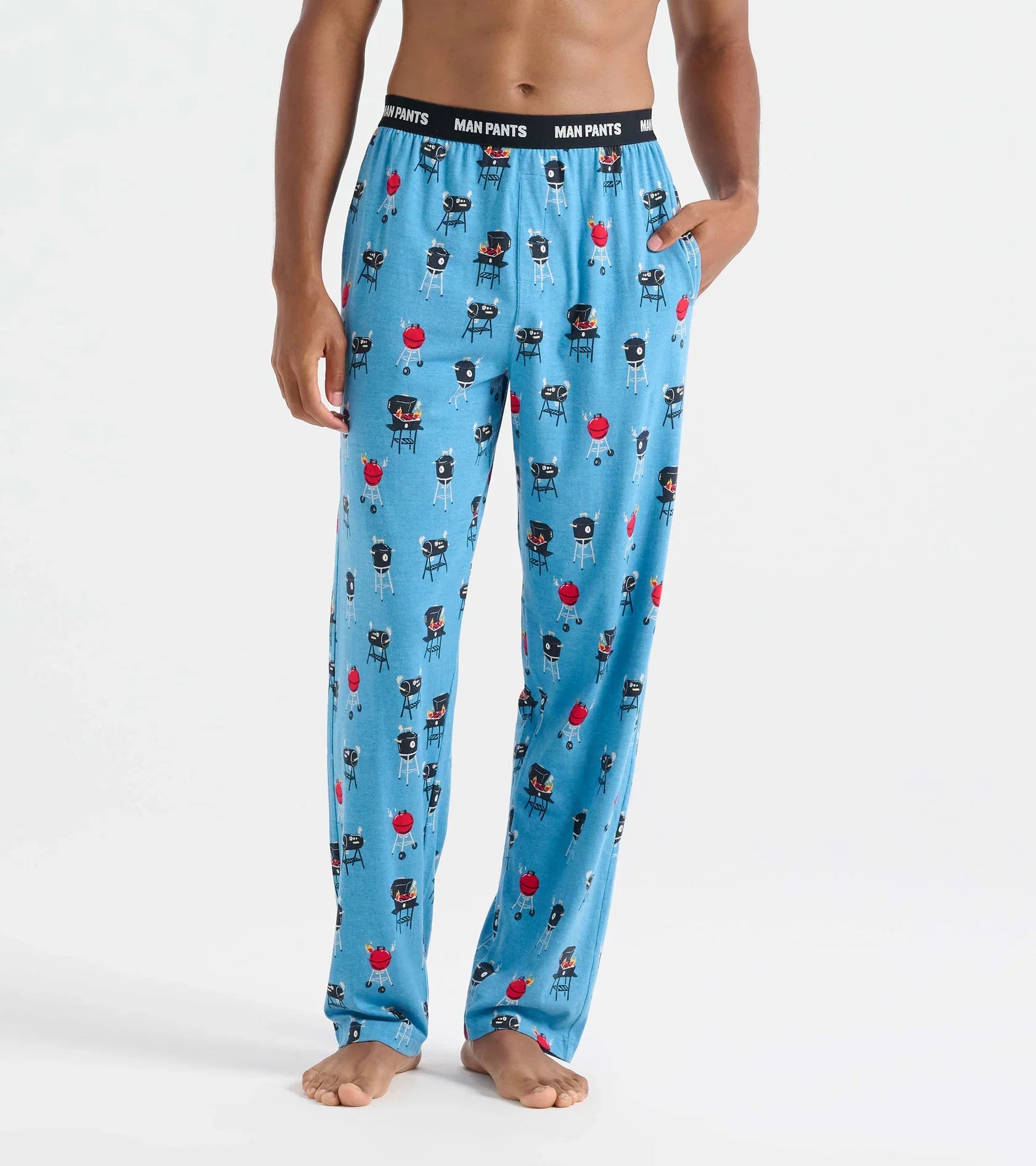 Little Blue House Flaming BBQS Man Pants