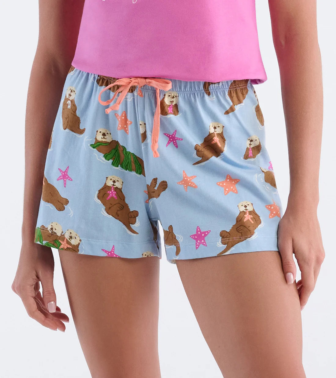 Little Blue House Women's Happy Otters Sleep Shorts
