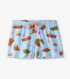 Little Blue House Women's Happy Otters Sleep Shorts