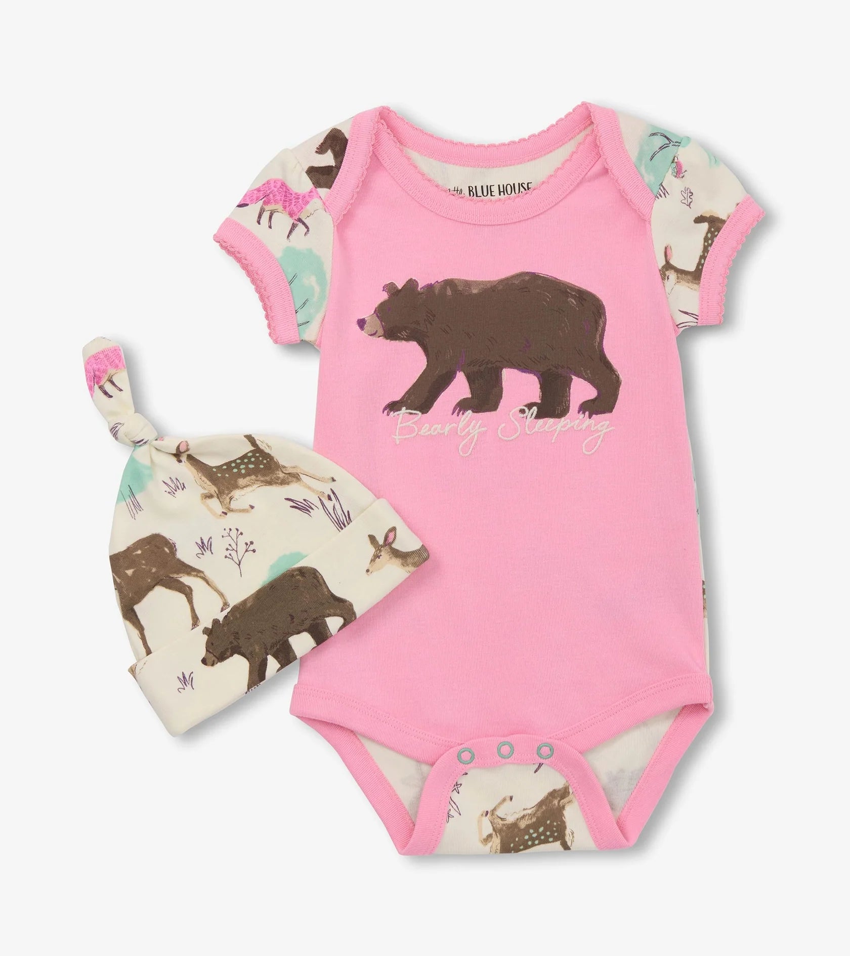 Little Blue House Baby Girls Forest Creatures Bodysuit & Hat