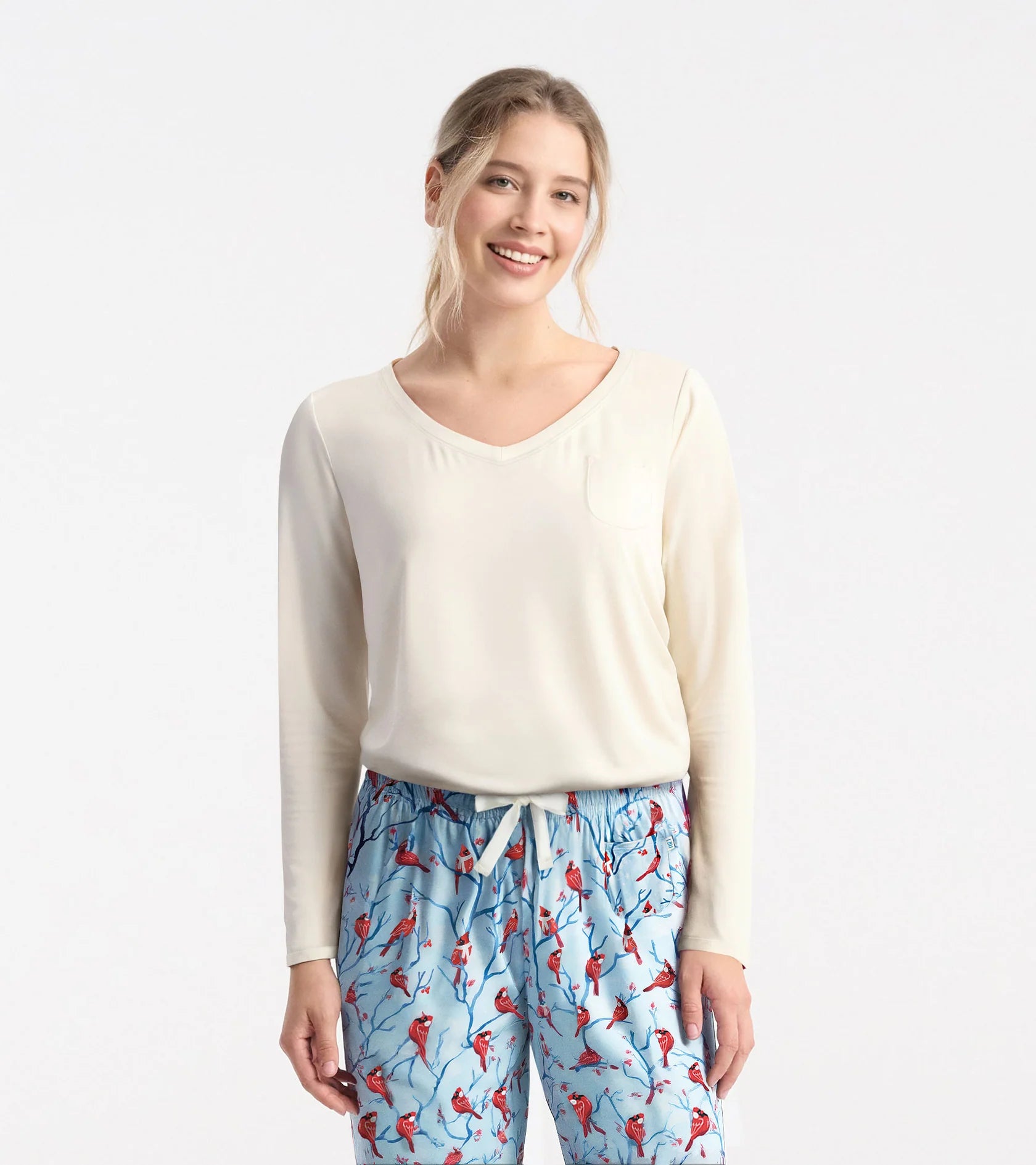 Little Blue House Cream Women's Long Sleeve Tee in a Bag