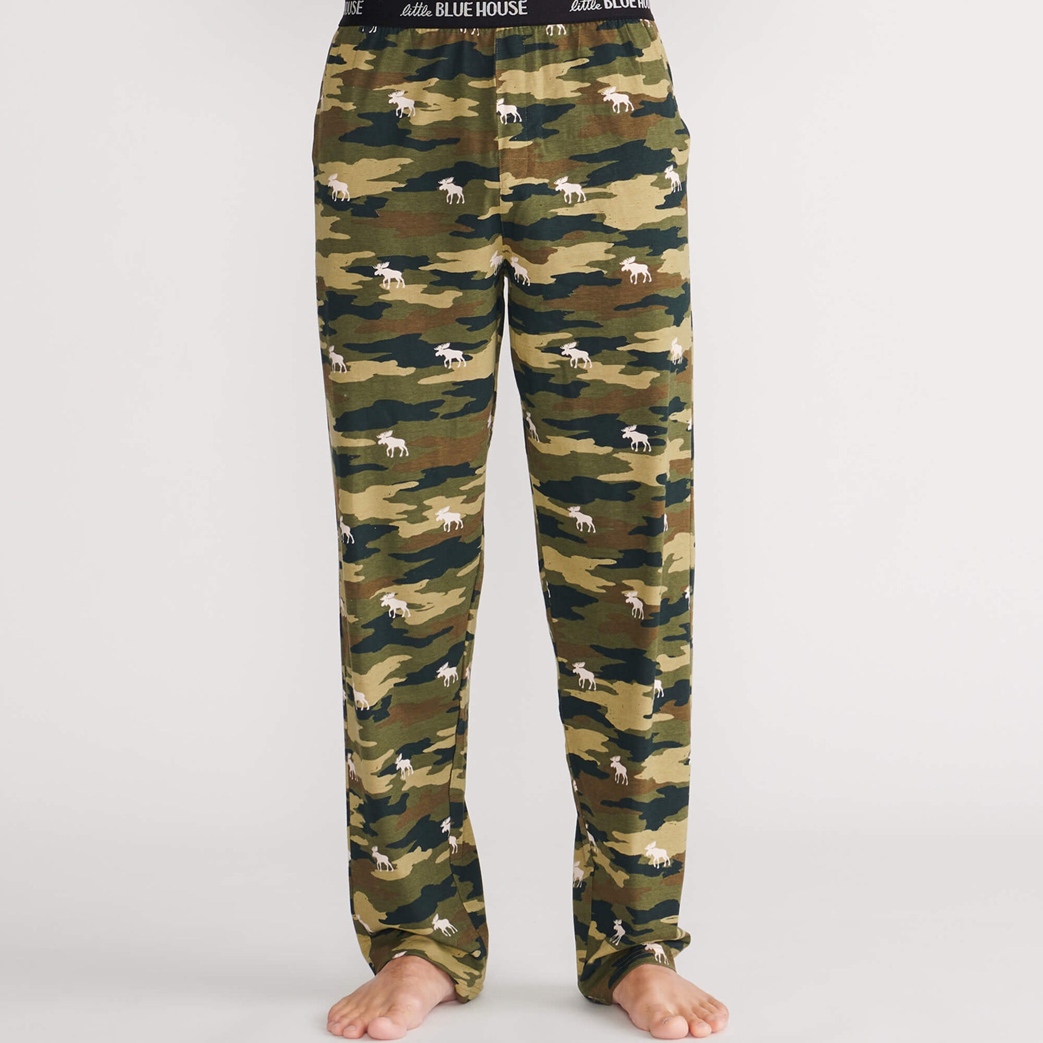 Little Blue House Camooseflage Men Jersey Pajama Pants