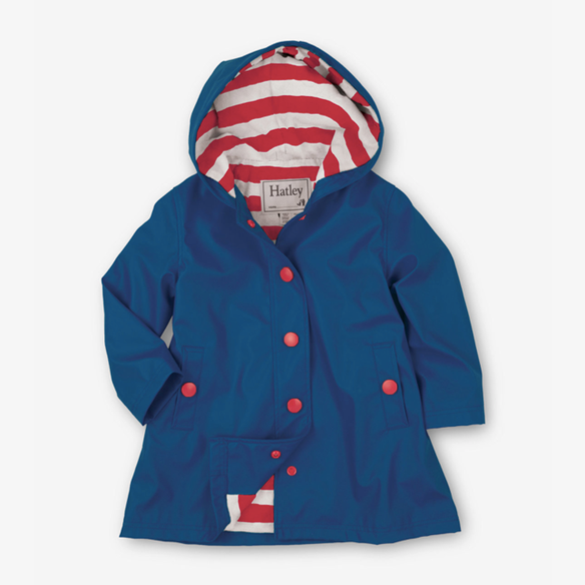 Red Button-Up Splash Rain Jacket