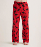 Little Blue House Moose on Red Men’s Flannel Pajama Pant