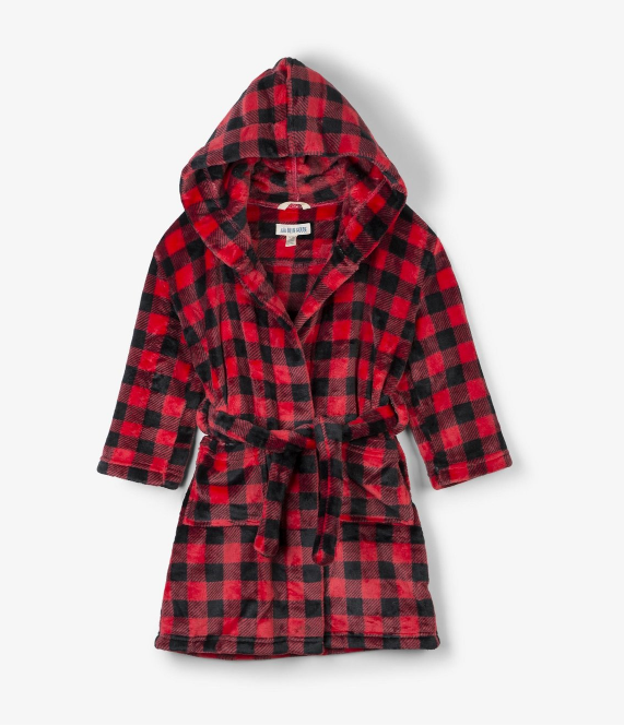 Buffalo Plaid Kids Fleece Robe