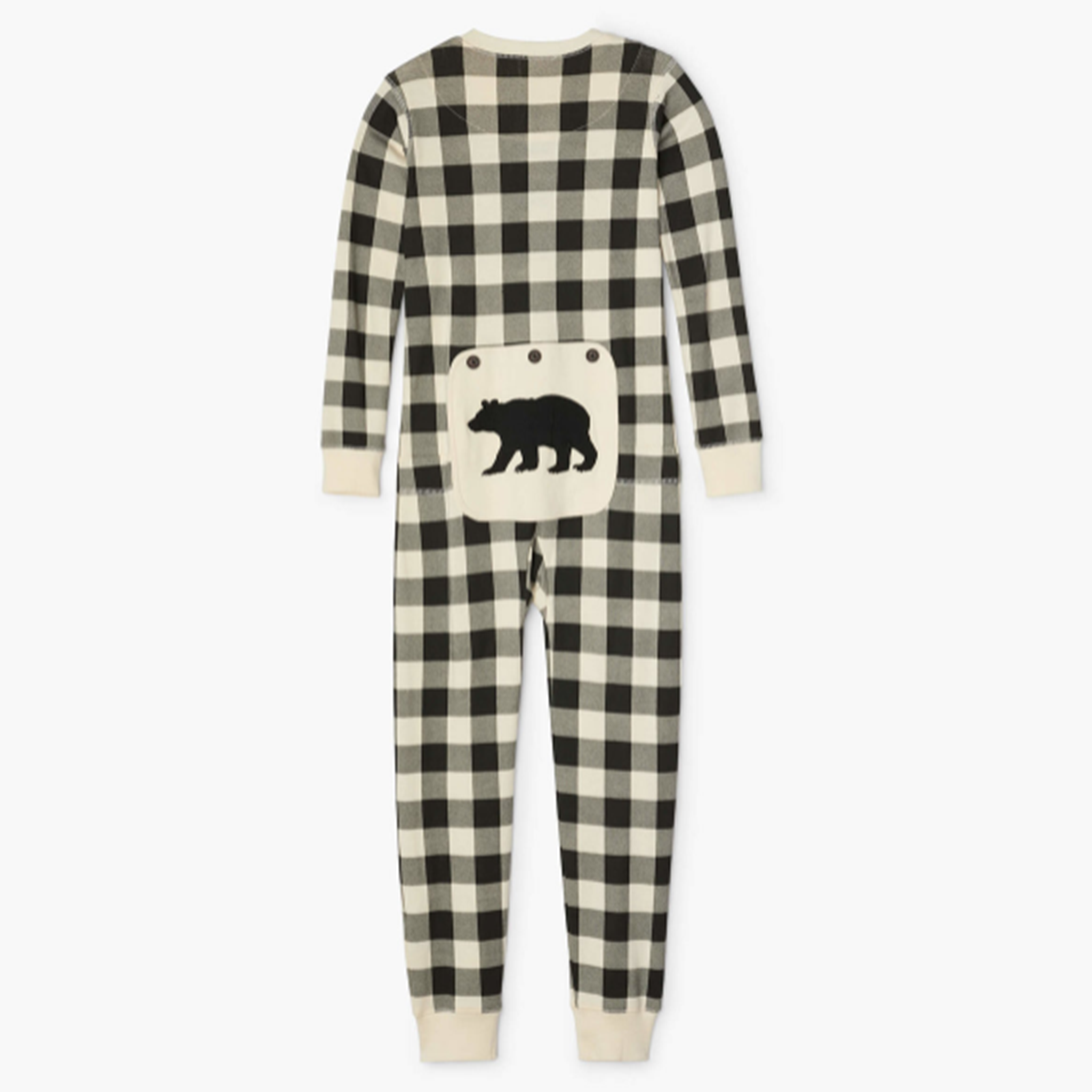 Cream Plaid Kids Union Suit