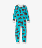 Little Blue House Brown Bear Kids Union Suit
