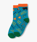 Little Blue House Happy Retro Camper Kids Crew Socks