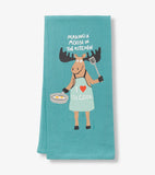 Little Blue House Making A Moose In The Kitchen Tea Towel ( Blue)