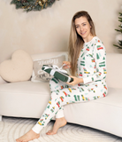 Silkberry Baby Women’s Long Sleeve Jolly Christmas Cars Print Pajama Set