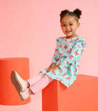 Hatley Ruffle Dress and Stripped leggings set
