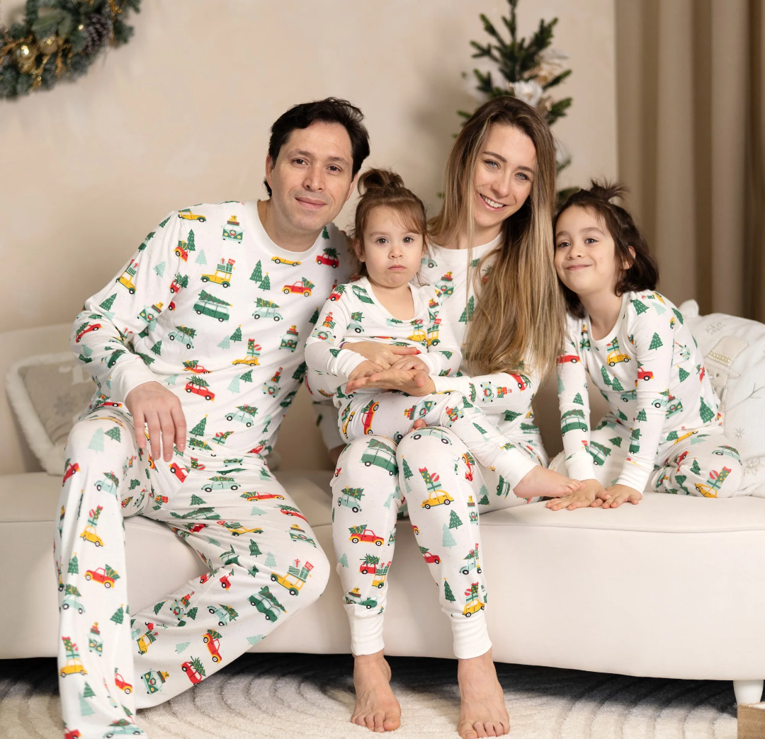 Silkberry Baby Silkberry Women s Bamboo Long Sleeve Pajama Set Jolly Christmas Cars XS