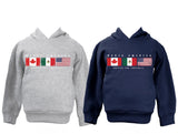 Niagara North American Distressed Flags On Kids Side Pocket Hoodie