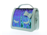 Doe a Dear Sequined top handle purse with eyelashes