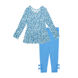 Posh Peanut Long Sleeve Peplum Top & Leggings with Bows