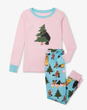 Little Blue House Life in the Wild Pink Kids Applique Pajama Set