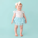 Posh Peanut Ruffled Cap Sleeve Tulle Skirt Bodysuit