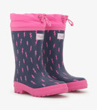 Hatley Mini Lightning Bolts Sherpa Lined Rain Boots