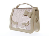 Doe a Dear Sequined top handle purse with eyelashes