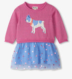 Hatley Baby French Bulldog Drop Sweater Knit Dress