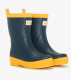 Hatley Matte Navy & Yellow Rainboots