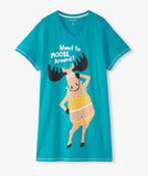 Little Blue House Moose Around Women’s Sleepshirt