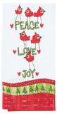 Painted Peace Red Bird Tea Towel