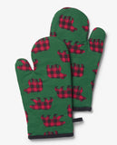 Little Blue House Plaid Bears Oven Mitts