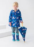 Hatley Prancing Horses Colour Changing Sherpa Lined Splash Jacket