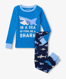 Little Blue House Swimming Sharks Kids Pajama Set
