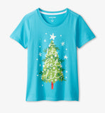 Little Blue House Christmas Trees Women Tee