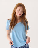 Little Blue House Women's Placid Blue V-Neck Tee In A Bag