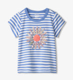 Hatley Girls Cornflower Stripes Bamboo Tee