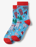 Little Blue House Vintage Ski Blue Kids Crew Socks