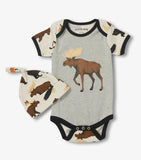 Little Blue House Wildlife Baby Bodysuit With Hat